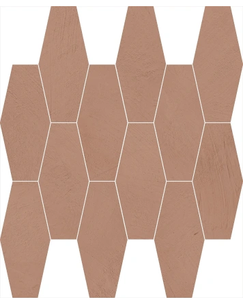 Sechseck-Mosaik in Cotto | Mikrozement-Optik, matt