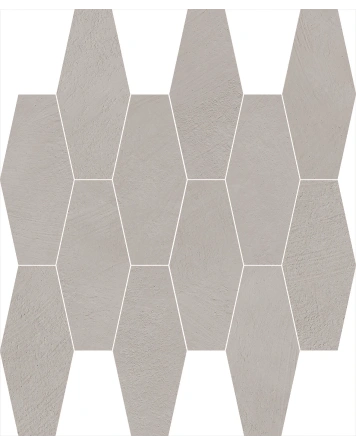Hexagon Mosaik in Beton-Optik, matt und grau