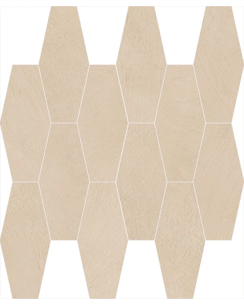 Hexagon Mosaik Beige Matt in Beton-Optik