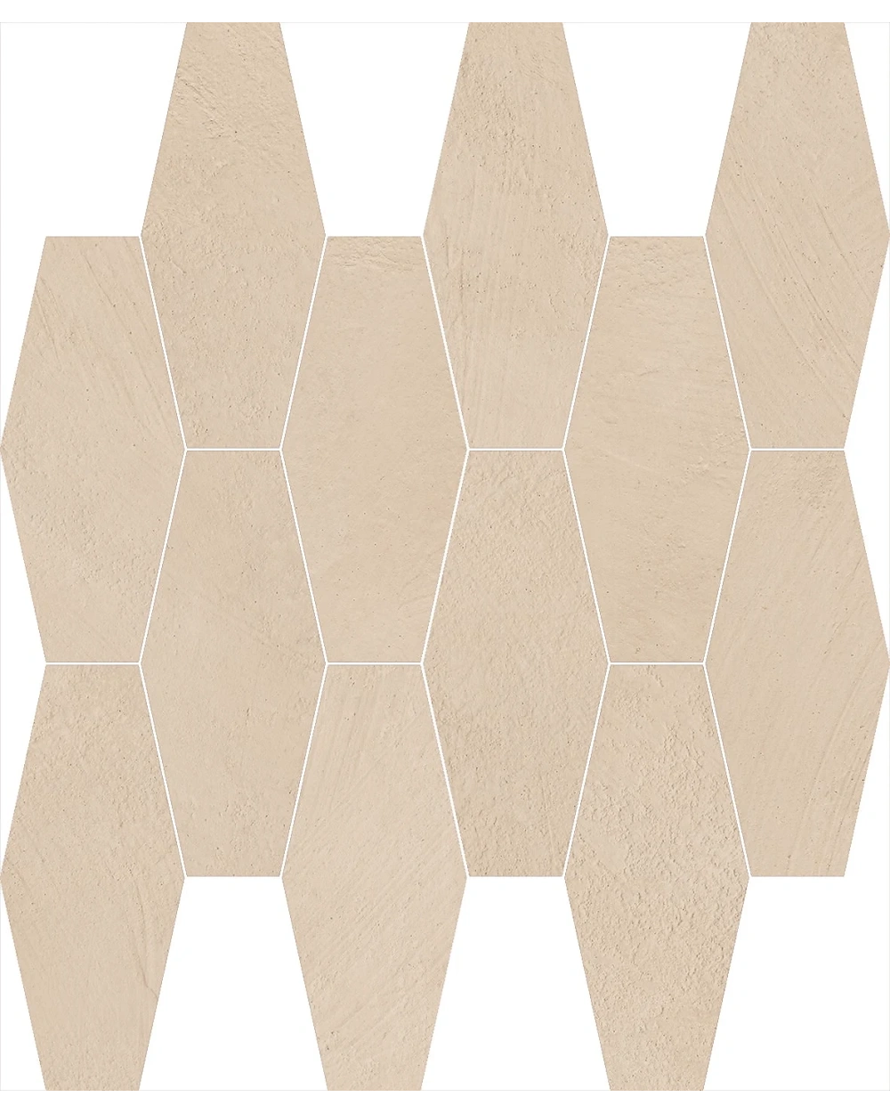 Hexagon Mosaic Beige Matt in Concrete Look