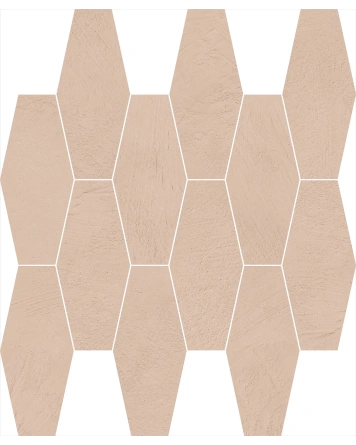 Hexagon Mosaik Braun Matt in Beton-Optik