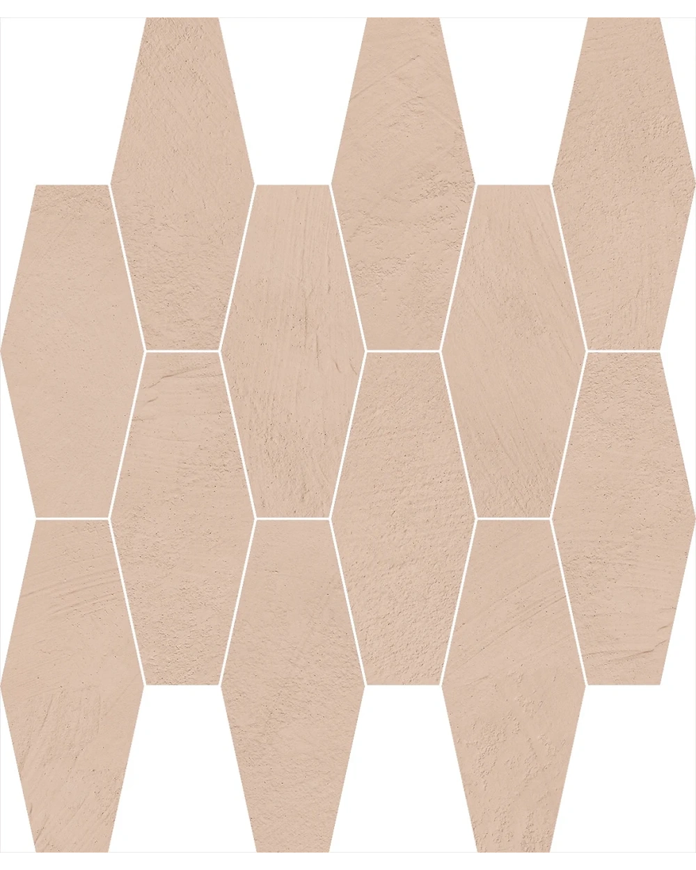 Hexagon Mosaic Brown Matt in Concrete Look