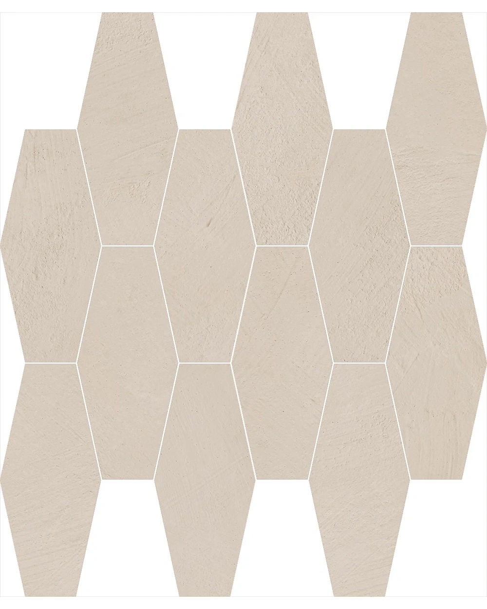 Hexagon Mosaik Grau Matt in Beton-Optik