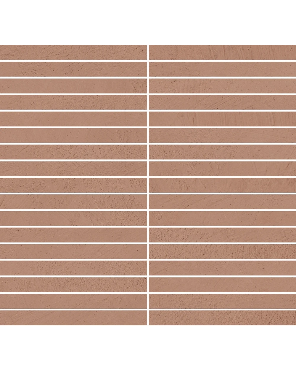 Stäbchen-Mosaik in Cotto | Beton-Optik, matt, R10