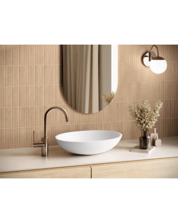 Stäbchen-Mosaik in Braun | Beton-Optik, matt, R10