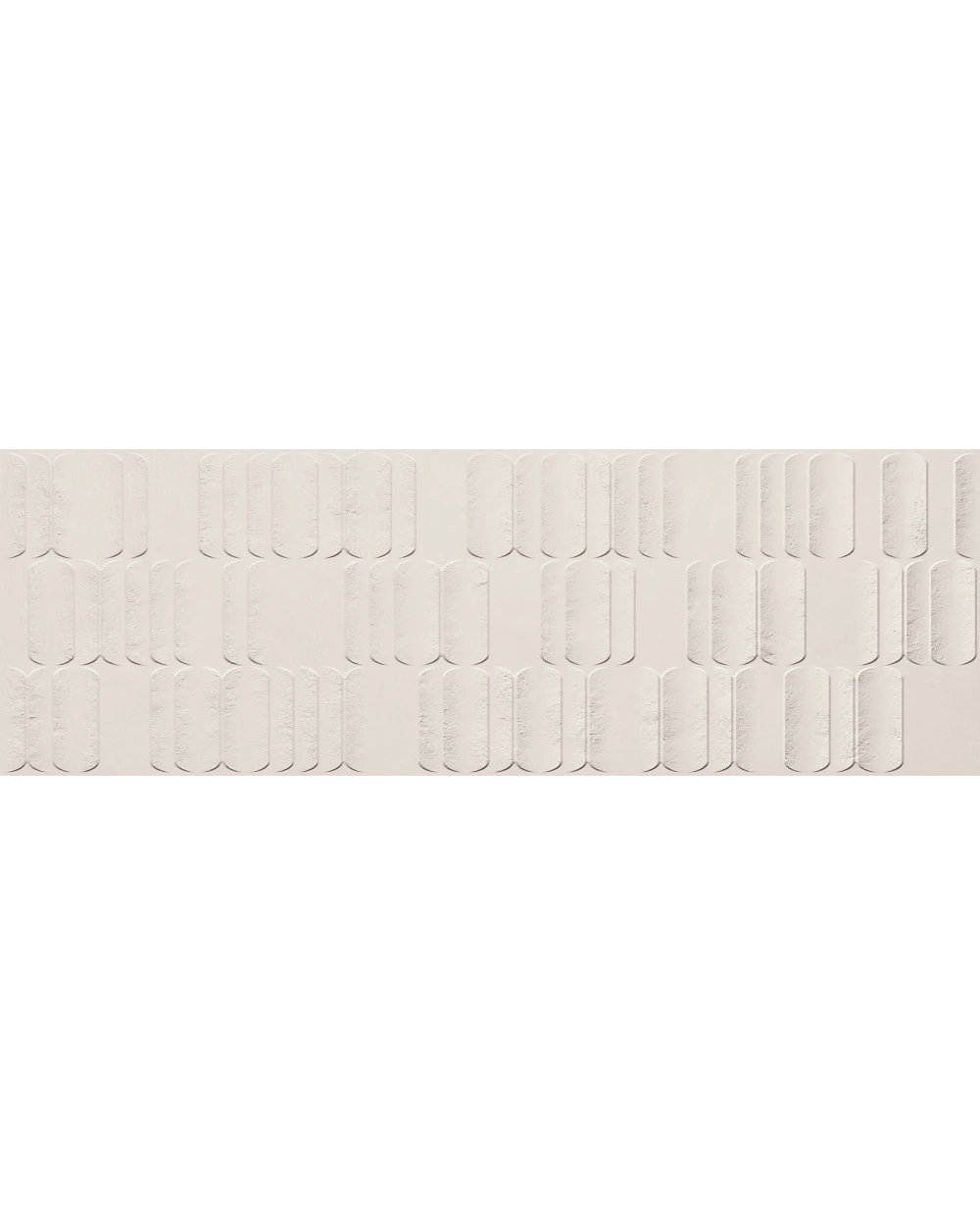 Llich White Wall Tile with 3D Effect, Matt, 40x120 cm