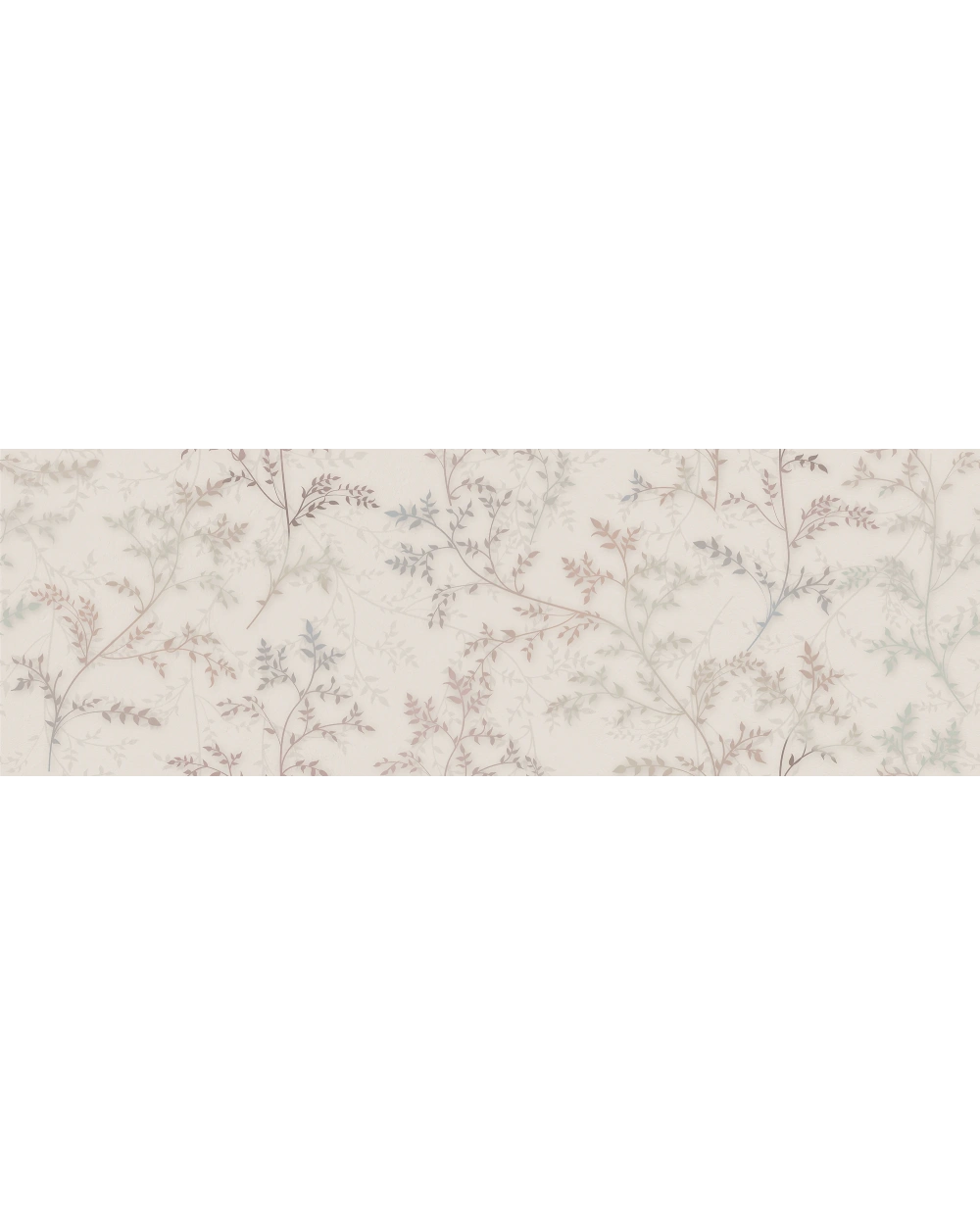 Kanik White Wall Tile with Floral Décor, 40x120 cm