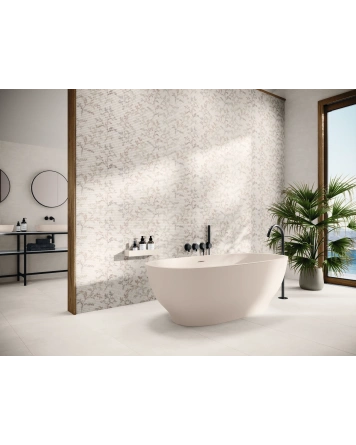 Hesse White Wandfliese im Beton-Look, 40x120 cm
