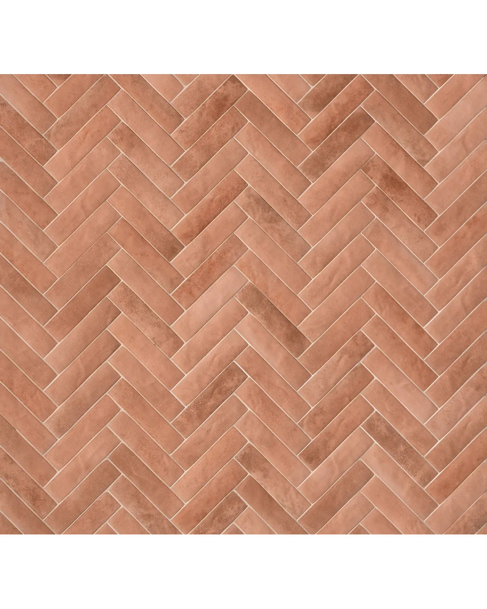 Zellige Wall Tile Coral Pink Glossy 6x24 cm