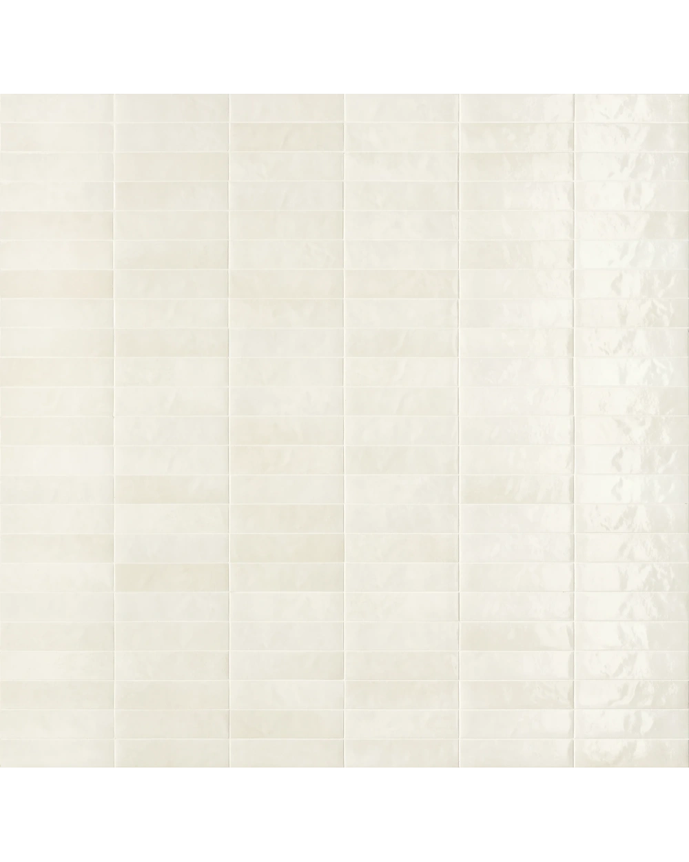 Zellige Wandfliese Weiß glänzend 6x24 cm