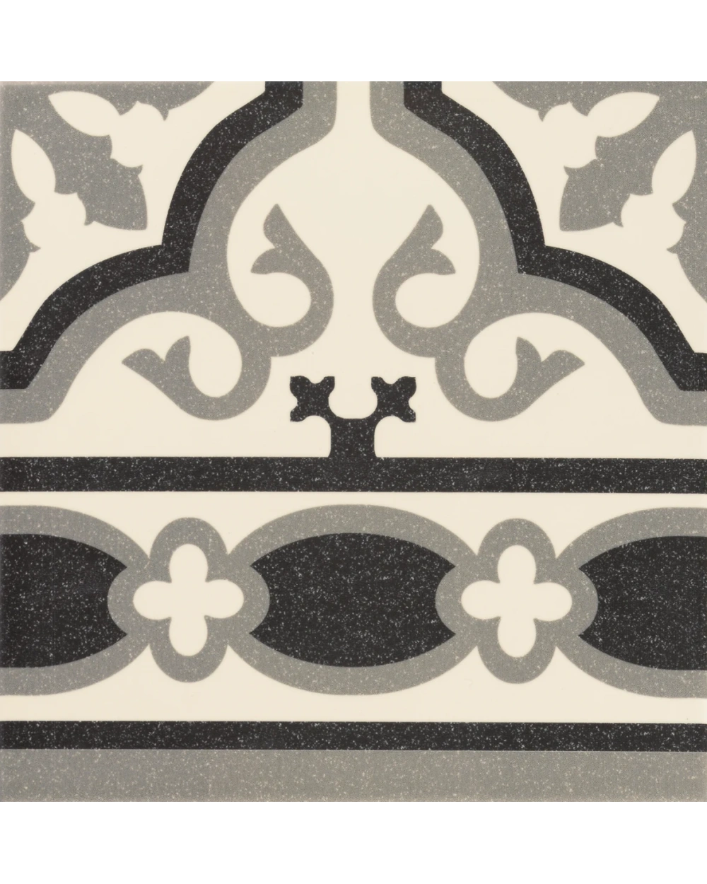 Florentine White Border Tile, Classic, Matt, 20x20 cm