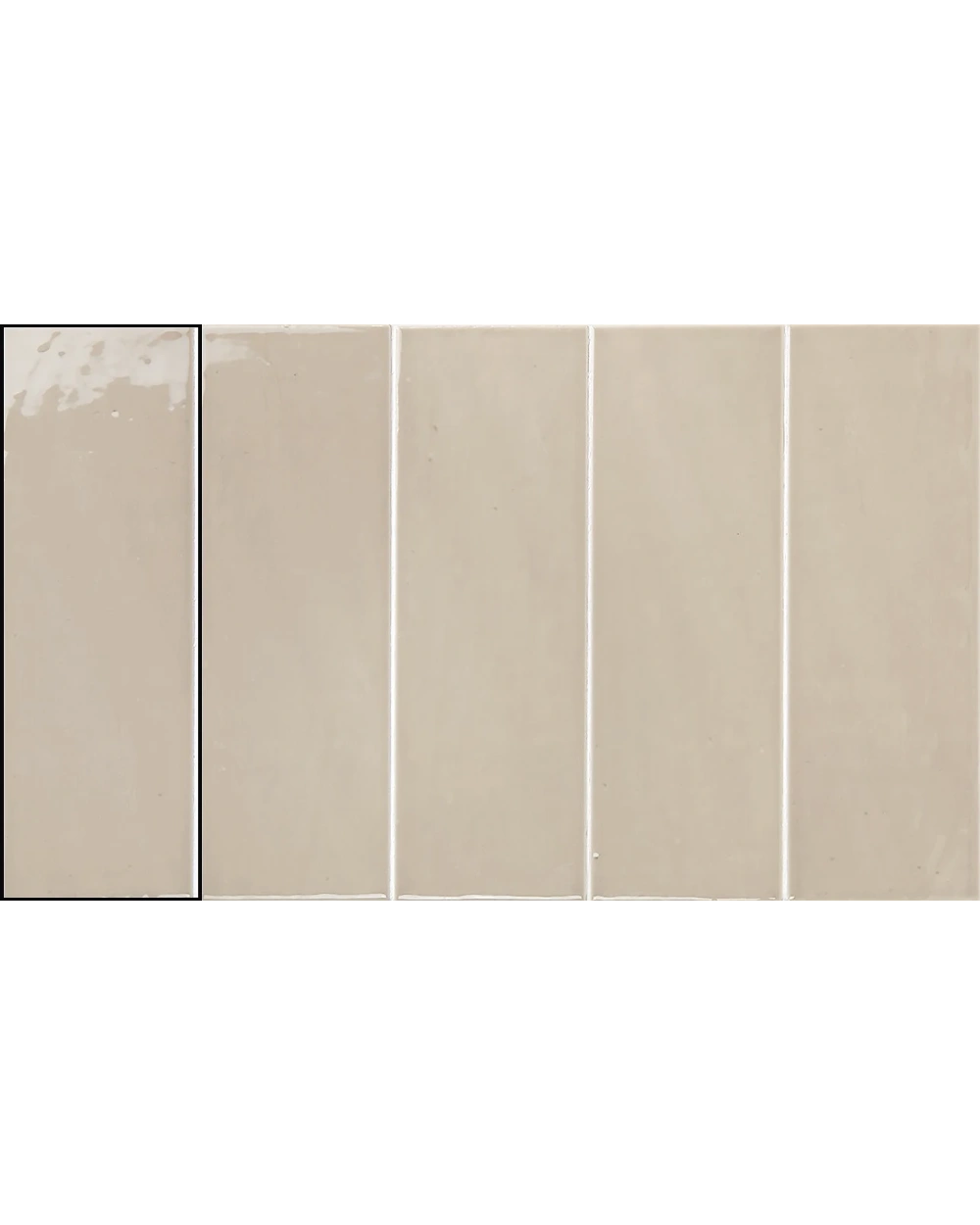 Beige Wandfliese matt, 10x30 cm, warmer Cremeton