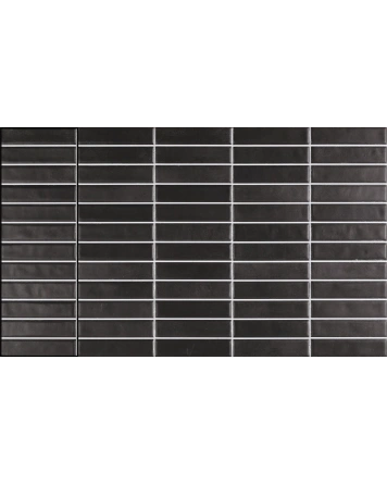 Schwarze Stäbchen-Wandfliese matt, 10x30 cm