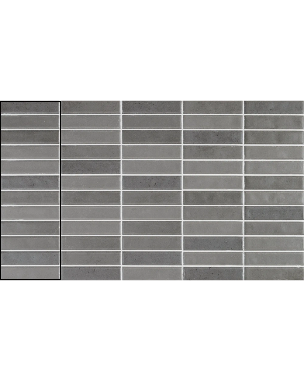 Graue Stäbchen-Wandfliese matt 10x30 cm