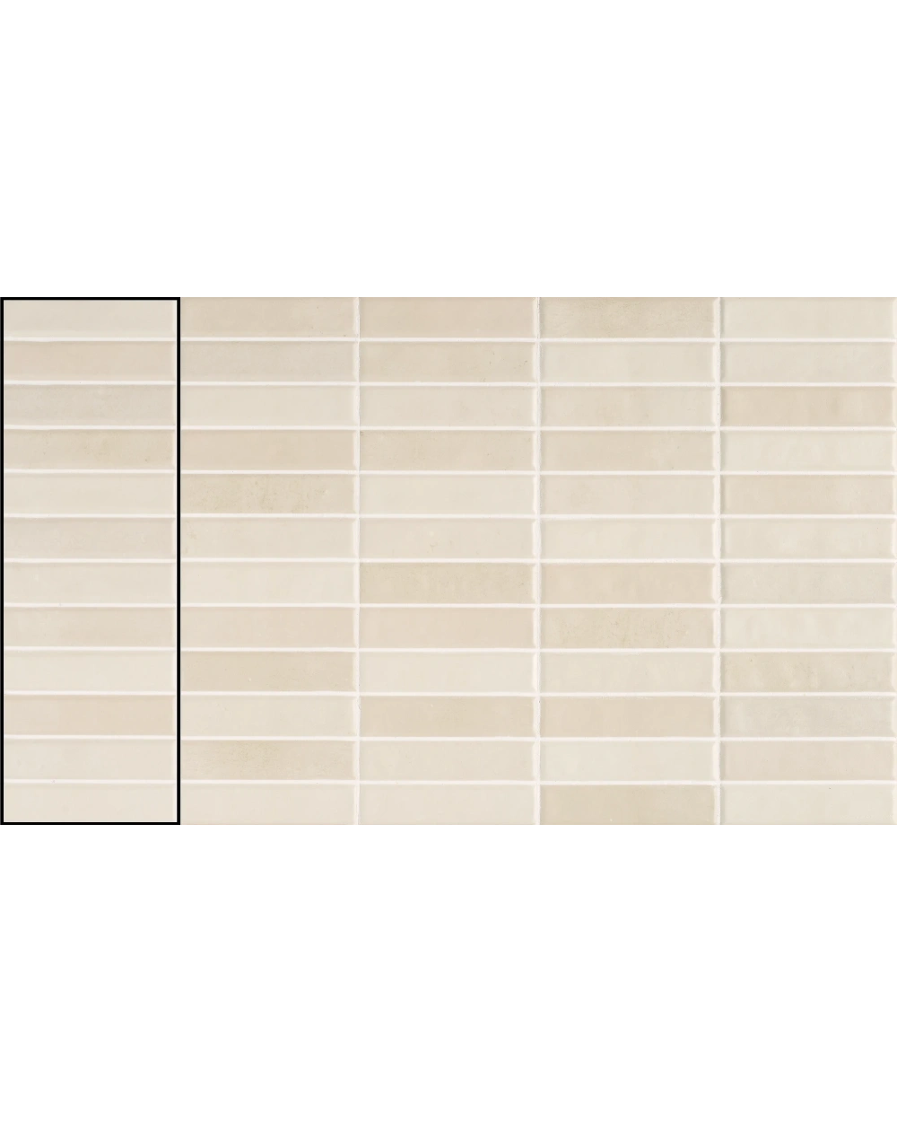 Beige Stacked Bond Wall Tile Matt 10x30 cm