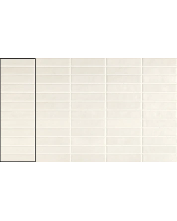 Weiße Stäbchen-Wandfliese matt 10x30 cm
