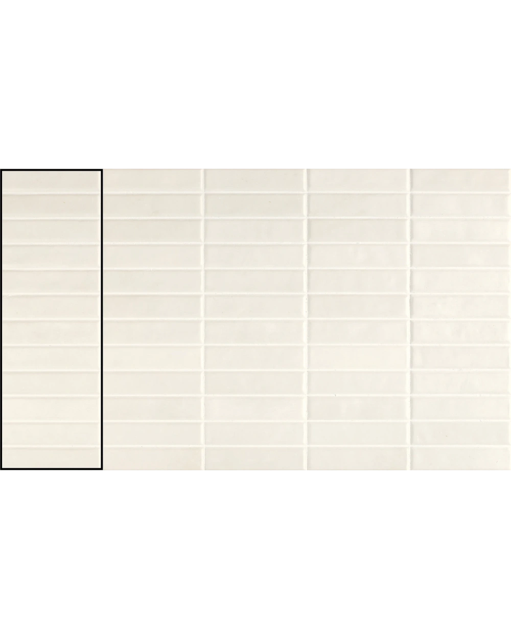 White Stacked Bond Wall Tile Matt 10x30 cm