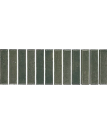 Moss Green Bar Wall Tile Glossy 10x30 cm