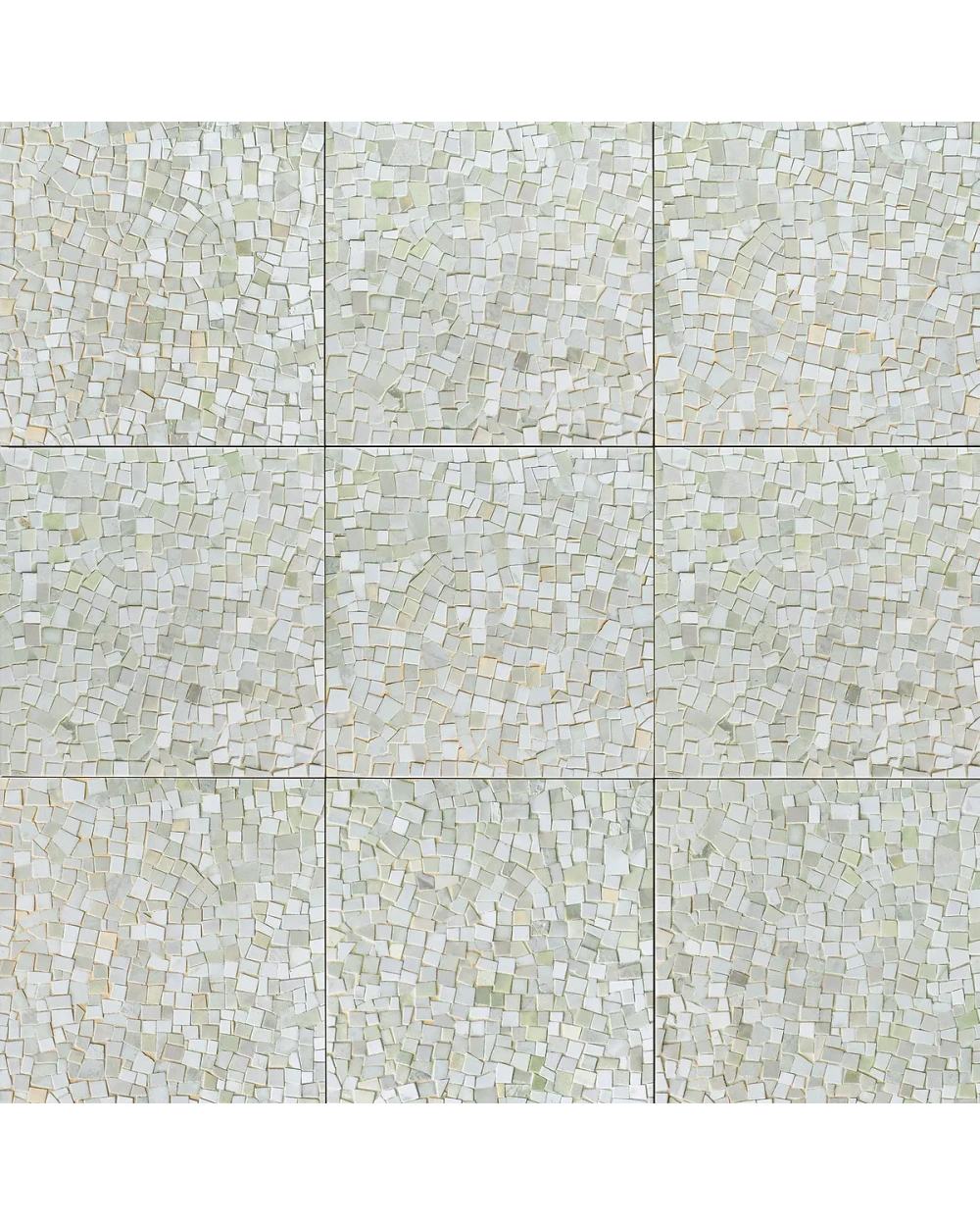Mosaic Tile BLOOM Tiffany in Silver, 20x20 cm Vintage