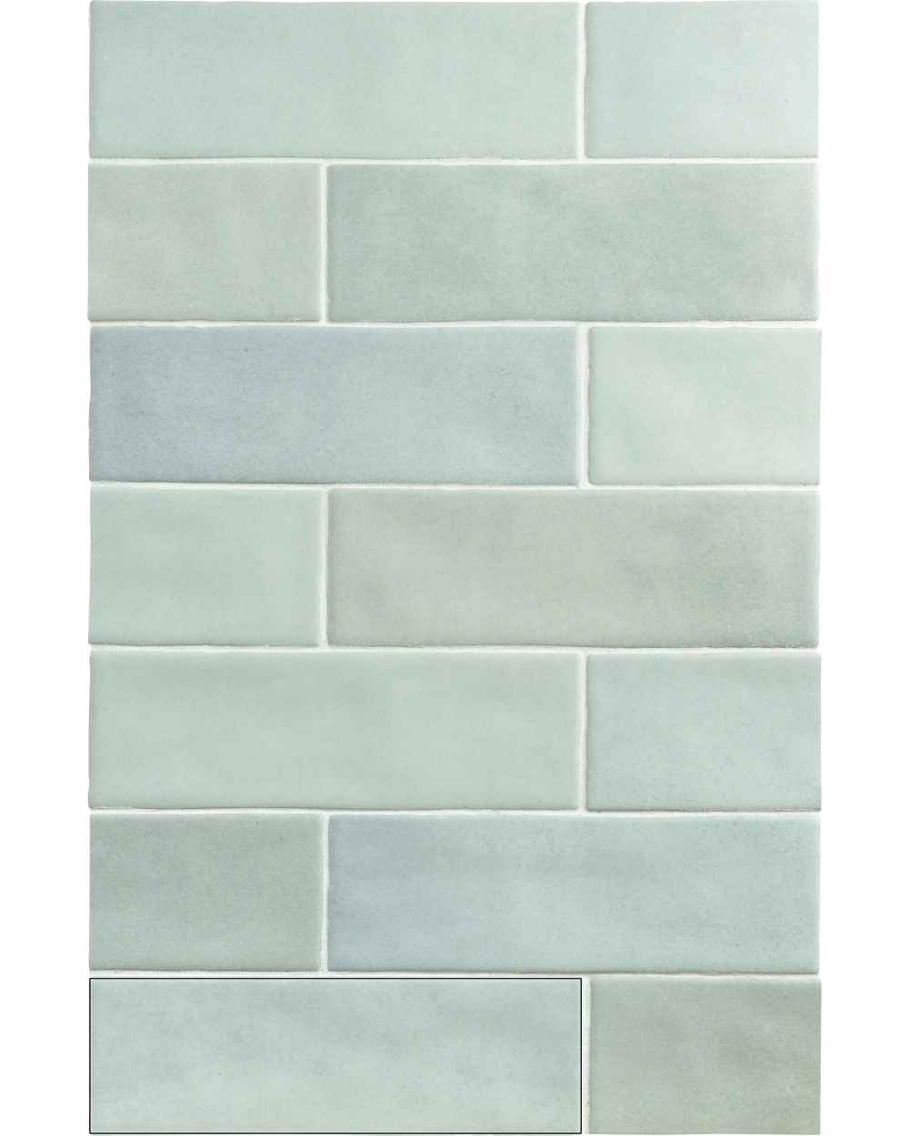 Toskana Ghost Green – matte Zellige Wandfliese in Blaugrün
