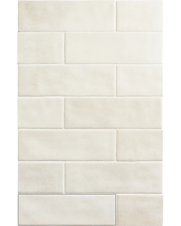 Toskana Cotton – matte Zellige Wandfliese in Weiß
