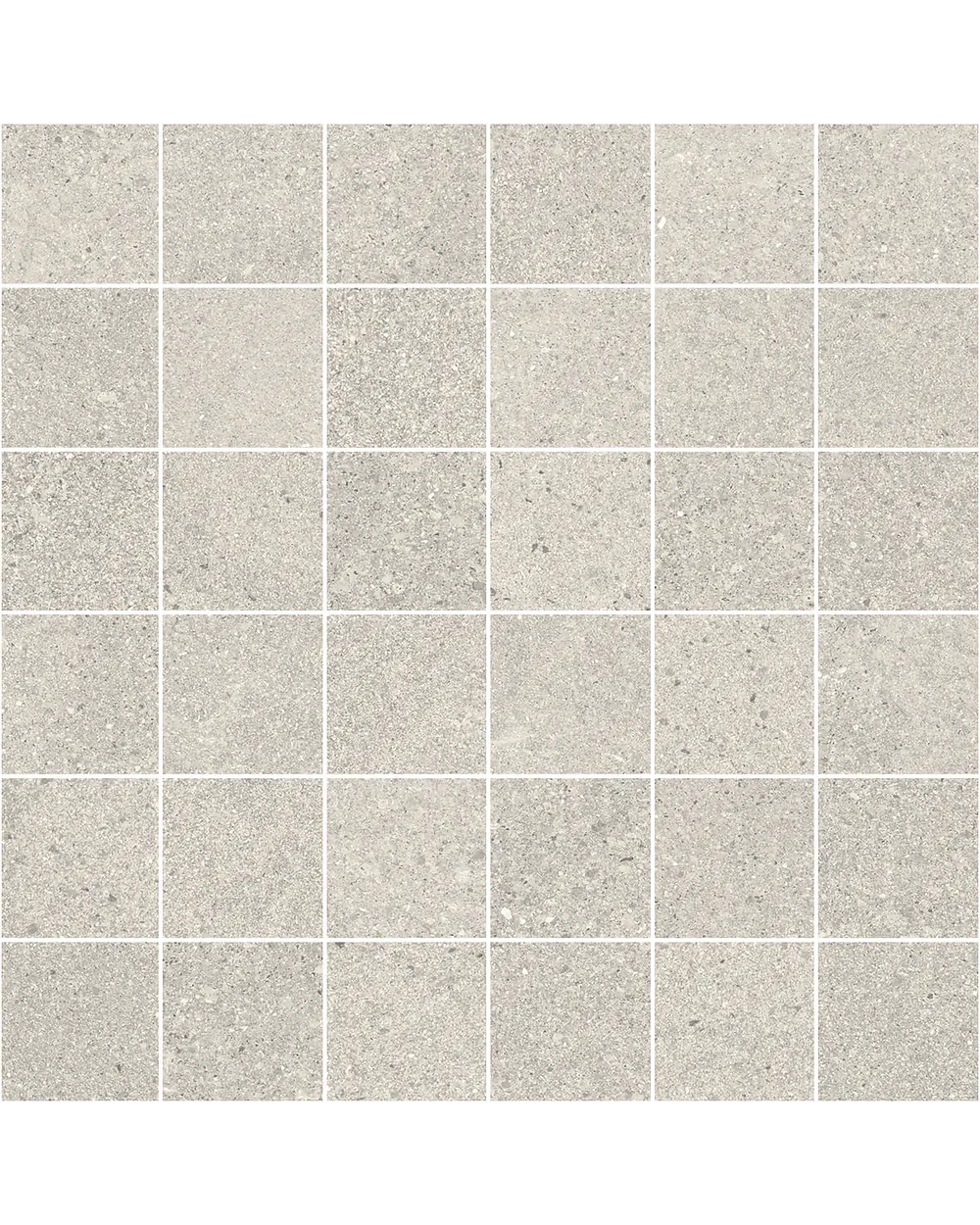Nordic Pearl Mosaik: Silberne Steinoptik-Fliese 30x30