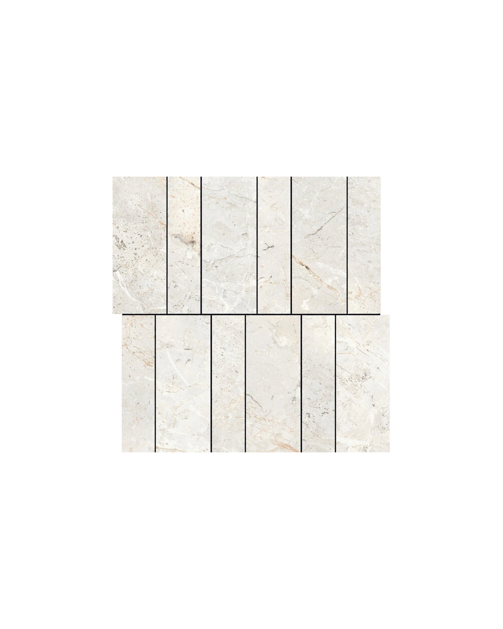 Augustus Pearl Mosaic Tile 30x31 cm | Marble Look Brick Design