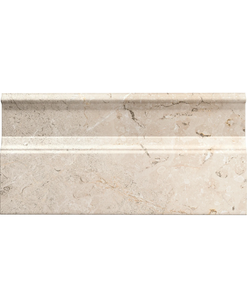 Augustus Cream Skirting Tile | Marble Look, Beige, 15x30 cm