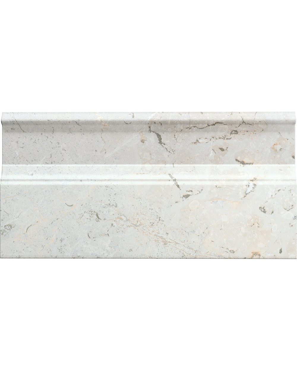 Augustus Pearl Skirting Tile | Marble Look, Matt, 15x30 cm