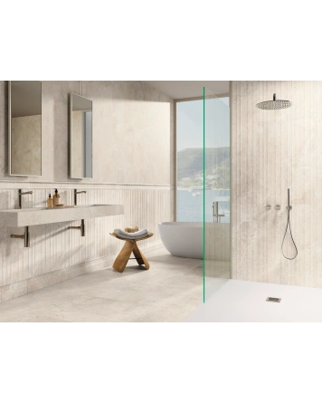 Augustus Cream Wall Tile in Marble Look, 30x90 cm