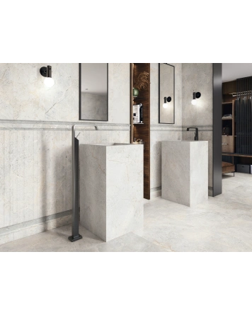 Augustus Pearl: Matte Marble-Look Wall Tile, 30x90 cm