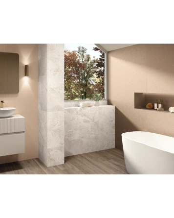 Augustus Pearl: Matte Marble-Look Wall Tile, 30x90 cm