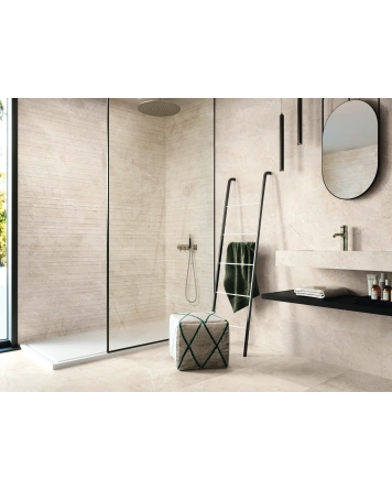 Augustus Cream Natural: Marmor-Look Fliese matt, 60x60 cm