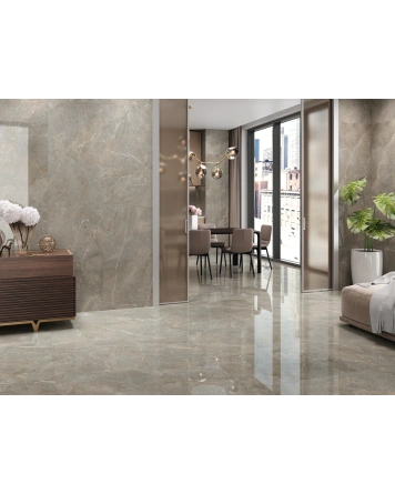 Augustus Brown Glossy, 60x120 cm, polierter Marmor-Look