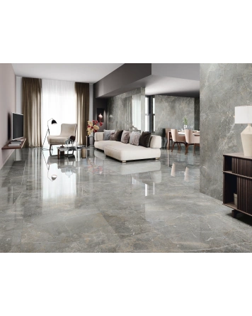Augustus Grey Glossy, 60x120 cm, polierter Marmor-Look