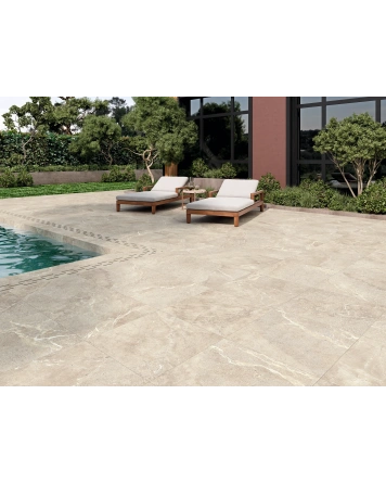Volt Bone Terrassenfliese, Stein-Optik Beige, 60x60 cm
