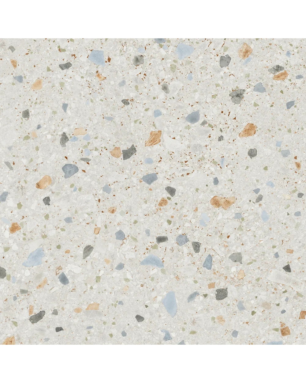 Sogno di Gre Terrazzo Weiß matt rektifiziert, 120x120 cm