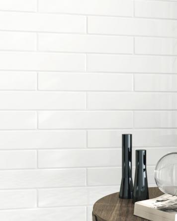 Moderne Brickfliesen Weiß Glänzend 5x25 cm | Musterfliesen Versandkostenfrei!