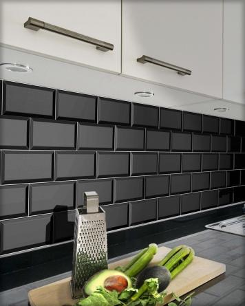 Stylish Black Metro Tiles 10x20 cm | Subway Tiles Black 10x20 cm