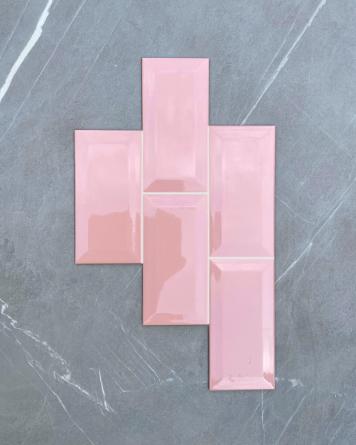 Metro Tiles Pink 10x20 cm | Subway Tiles Pink | Sample Shipping