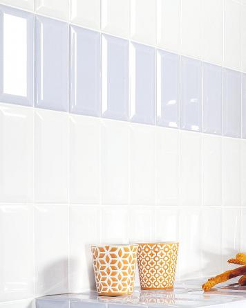 Stylish Metro Tiles White Shiny 10x20 cm  I Tiles Online Store