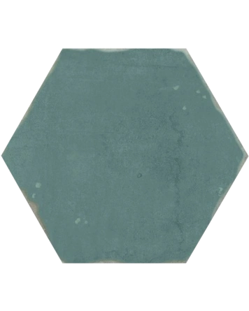 Nomade Turquesa: Hexagon Tile in Green, Vintage Matt