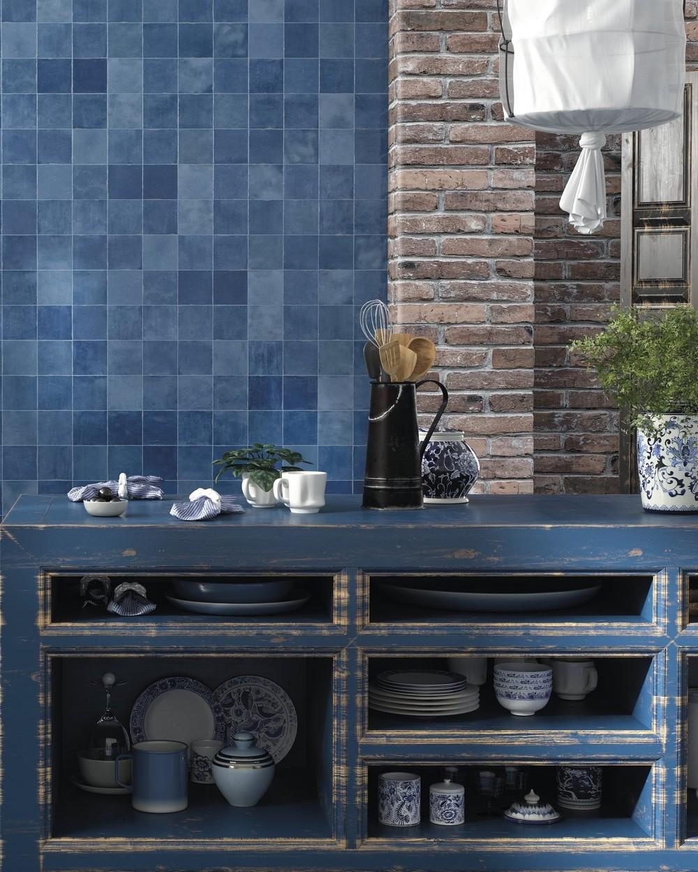 Zellige Wall Tiles 13x13 cm Souk Blue Ape I Order Cheap Online!