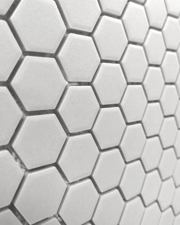 Hexagon Mosaic White matt 26x30 cm