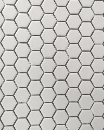 Sechseck Mosaik Weiß Matt 26x30 cm