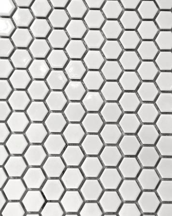 Hexagon Mosaic White Shiny 26x30 cm