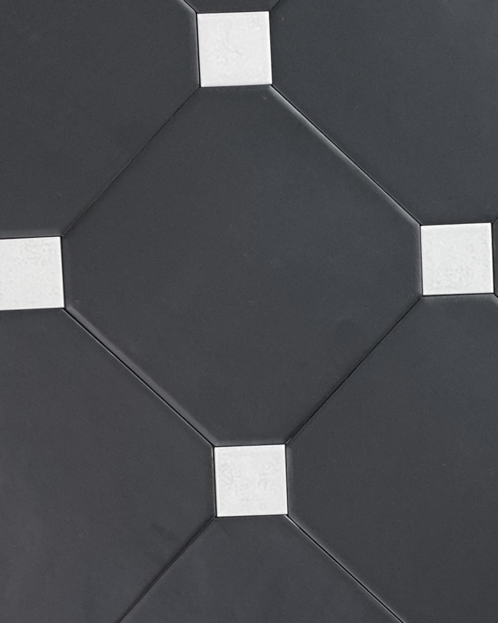 Classic Octagon Tiles Black 20x20 cm | Keramics Online Store
