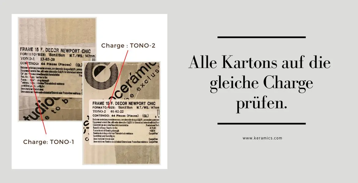 Chargen bei Fliesen darauf bitte achten Fliesen Chargennummern