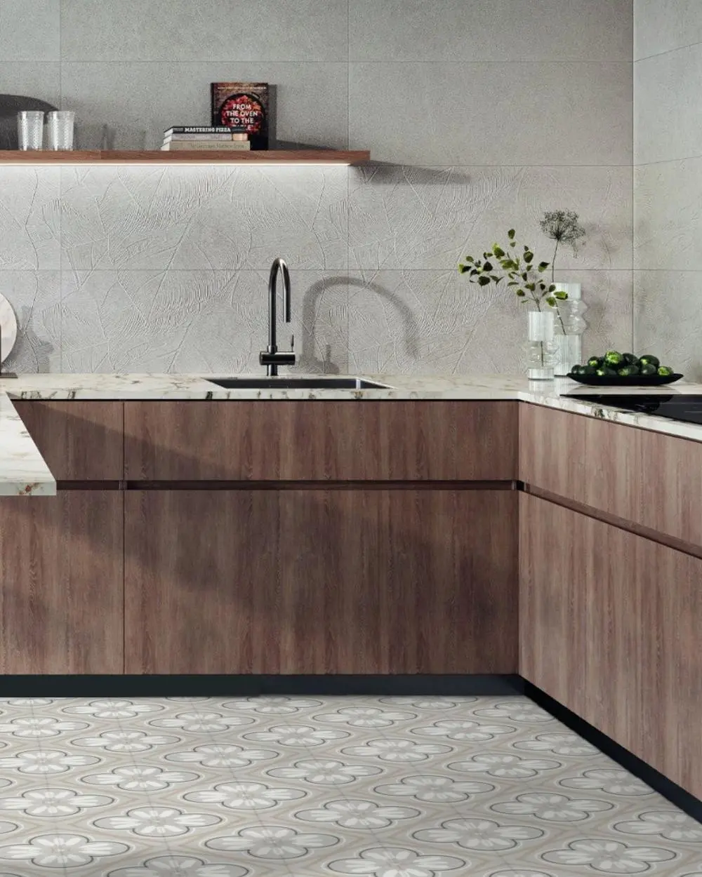 Wall Tiles Stone Effect Light Grey 35x100 cm
