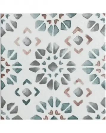 15x15 cm Fliese mit handbemaltem Blumendekor für Boden und Wand | MUSTERVERSAND